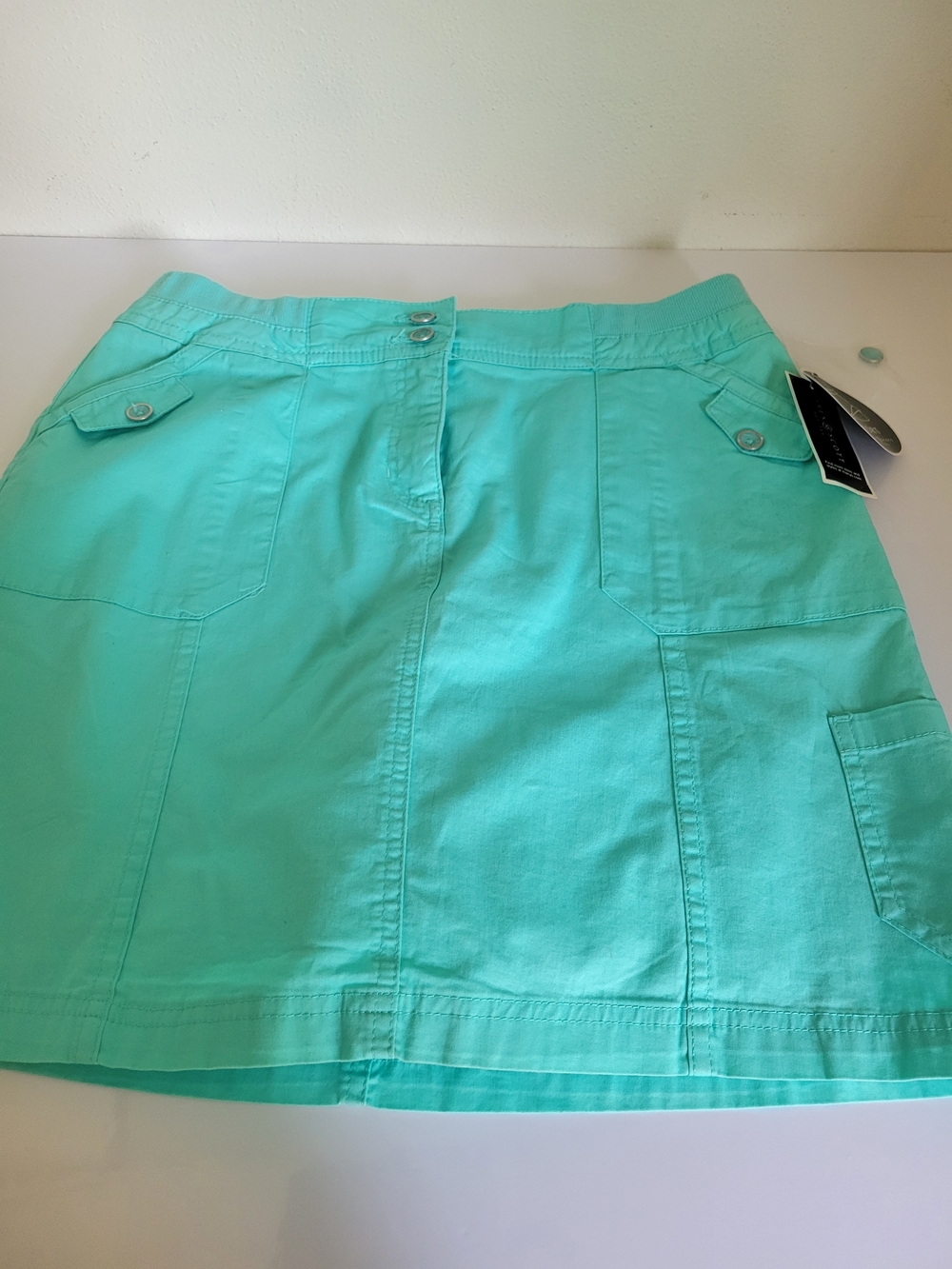 Karen Scott Mint Green Cargo Mini Skort